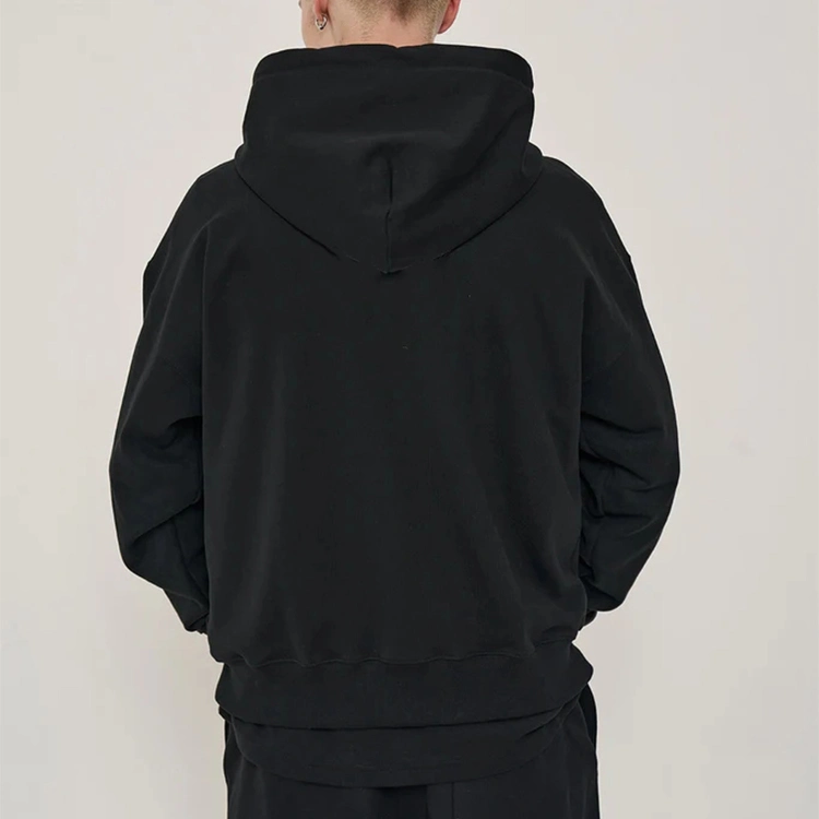 Clothes Manufacturer Custom Screen Printed 100%Cotton Streetwear Hoodie Drop Shoulder Oversized Hoodies Mens Casual Double Zipper Jacket Hoodies