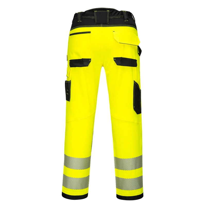Two Tone Hi Vis Reflective Safety Cargo Pant Working Suit Industrial Safety Clothes Reflective Track Pants