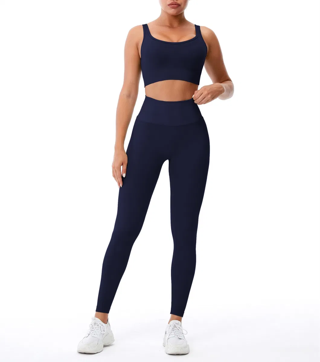 Women&prime; S Stretchable Breathable Exercise Yoga Gym Workout Fitness Sport Suit Wear Cloth Tracksuits Set of Sports Bra and Leggings
