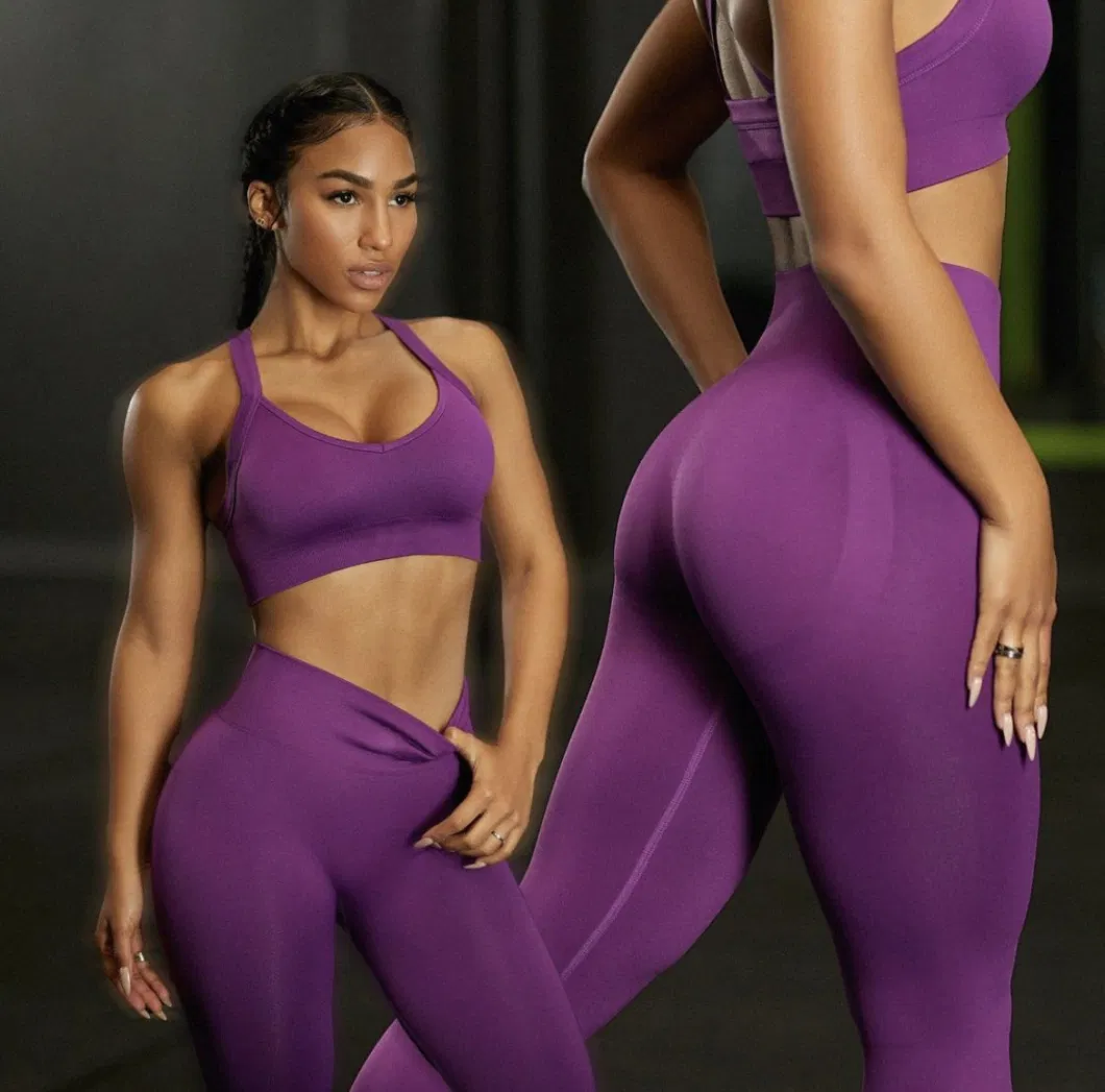Factory Wholesale Fitness &amp; Yoga Wear 5 Piece Seamless Workout Sports Wear Women Gym Clothing Sets