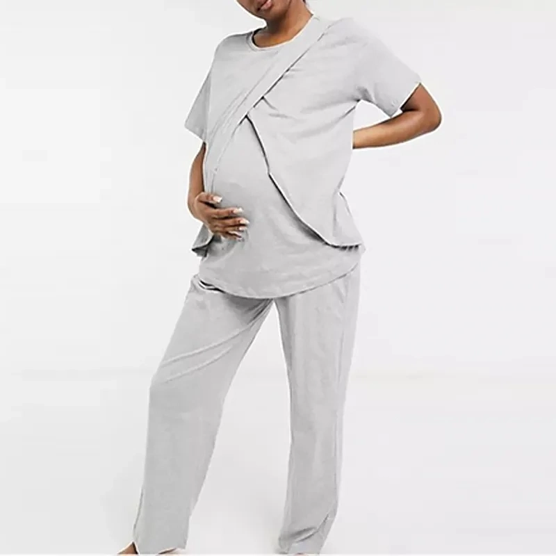 Maternity Nursing Pajamas Sleepwear Set Maternity Pajama Home Wear