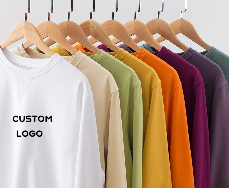 Custom Hoodies 100% Cotton Men Sweatshirts Crop Top Crewneck 3D Embossed Sweatshirt for Men