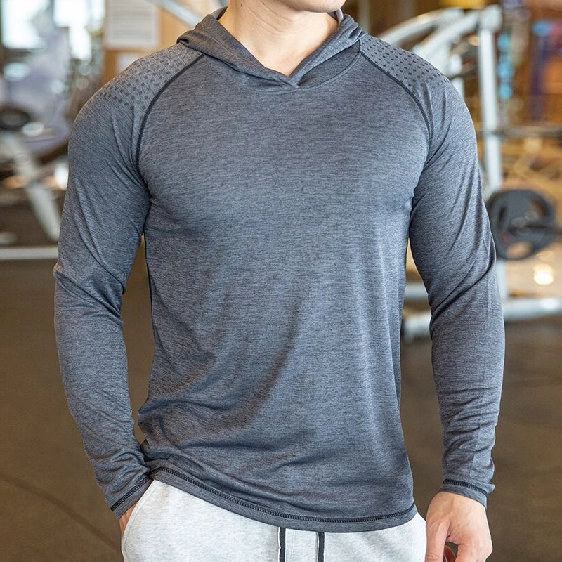Men Hoodies Gym Training Fitness Compression Jersey Long Sleeved T-Shirts Fast Dry