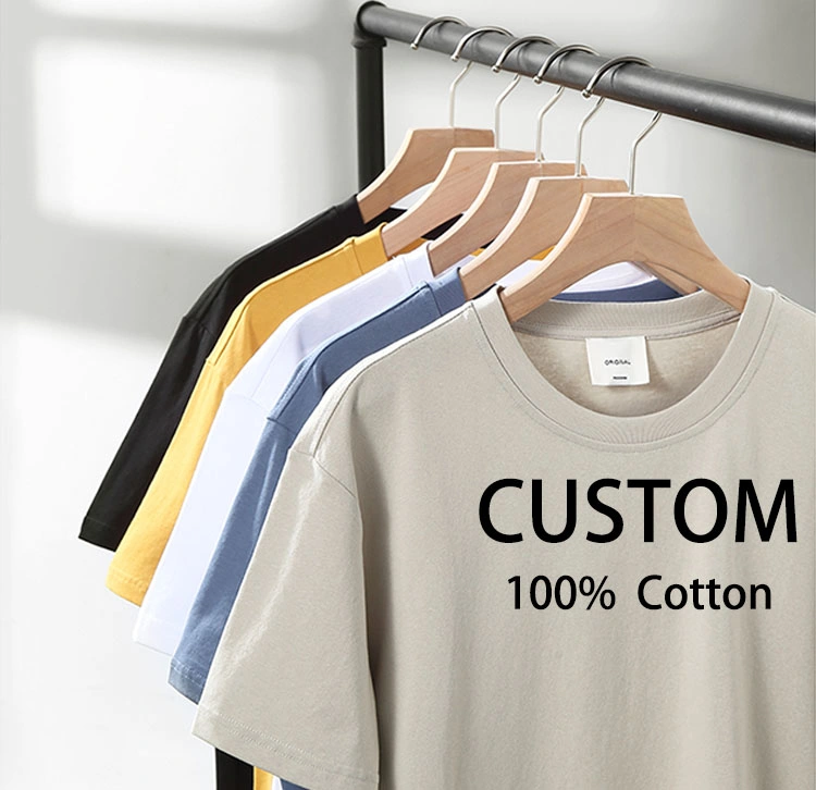 Wholesale Unisex High Quality 100% Cotton Blank Mens T-Shirts Heavyweight Oversized Tee Shirt Custom Embroidery Printing Logo T Shirt for Men