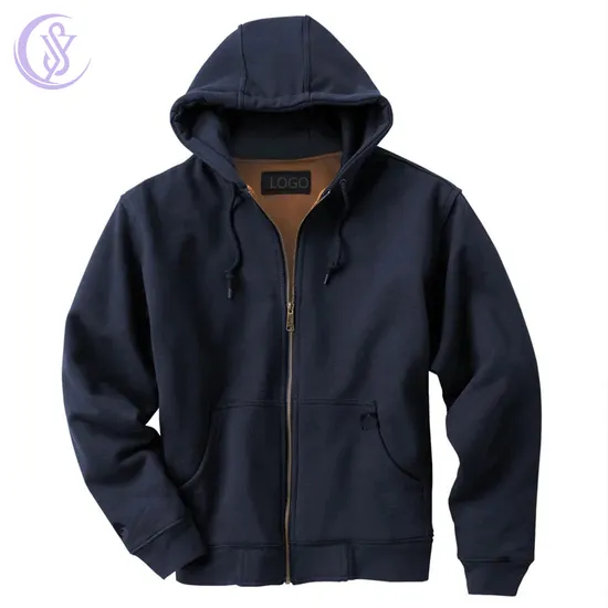 Customized Winter Outdoor Jacket Warm Design Men′s Fleece Jacket Mens Solid Heavy Blend Fleece Zip up Hoody Jacket 