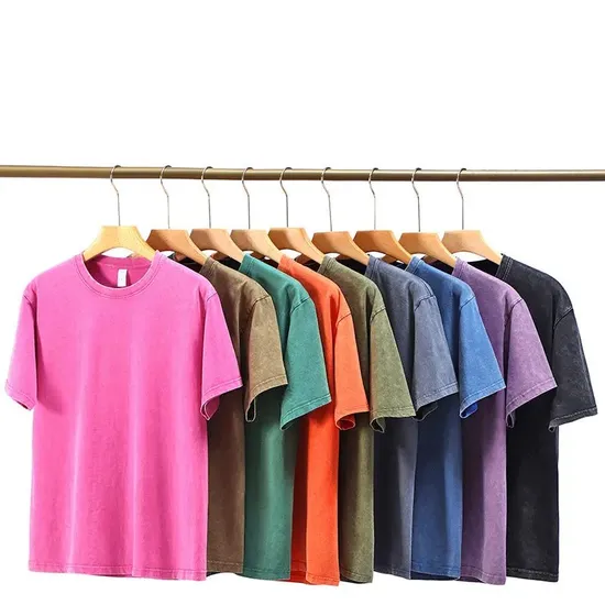 Wholesale 260GSM Men′s Streetwear 100% Cotton Distressed Boxy Washed T Shirt 
