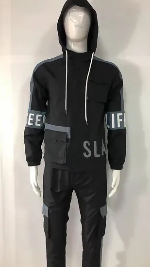 Training Wear Pants Sets Zip up Running Windbreaker Gym Jogger Jacket Track Nylon Tracksuit Set for Men 