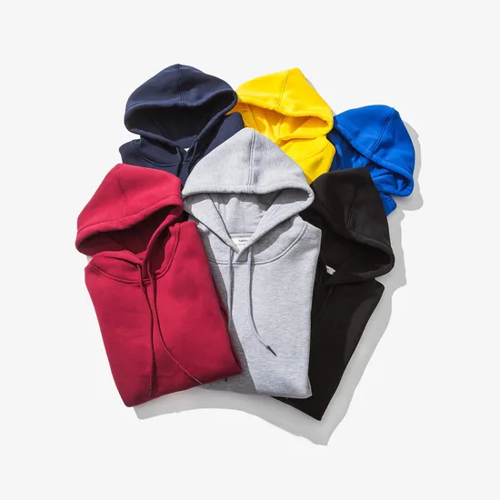 Wholesale Mens Custom High Quality Cotton Blank Plain Hoodies Black Hoody 