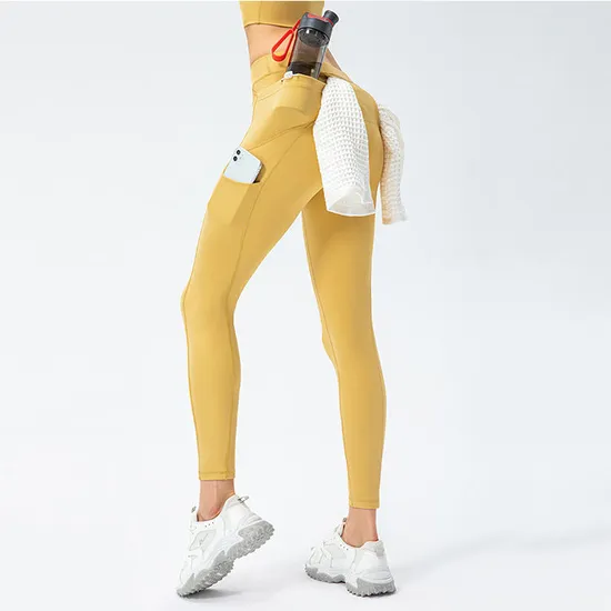 22372+22137 Customized Nude Feeling Track Suit Women′ S Clothing High Waist Sports Trouers Gym Fitness Wear Leggings Yoga Sets 