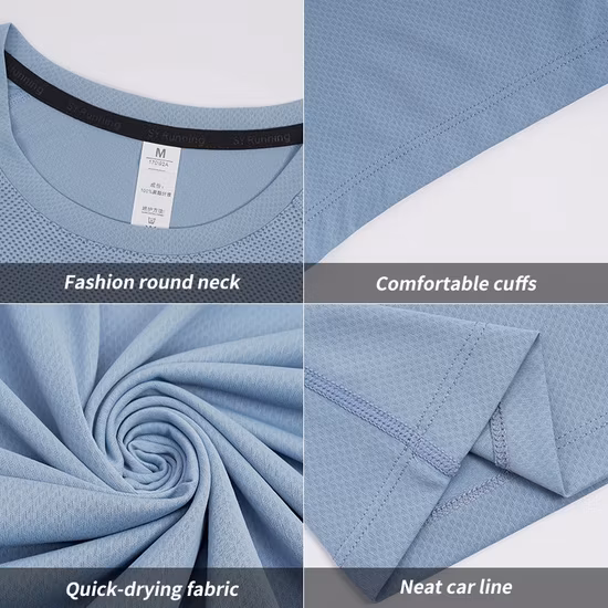 Custom Logo Blank T Shirt Men Sports Wear Breathable Polyester Gym Shirts Men Athletic T Shirt
