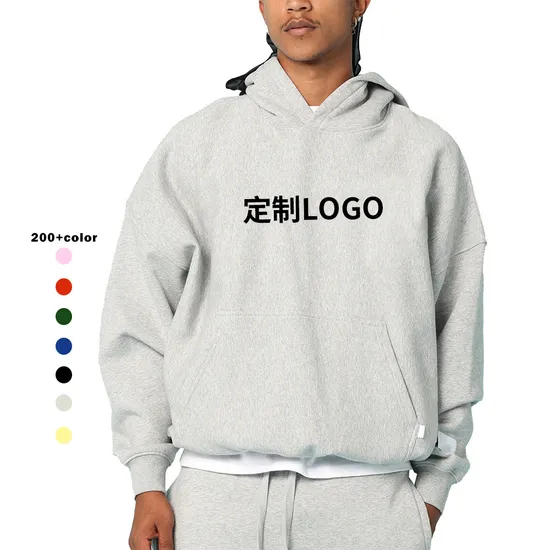 Plus Size 100% Cotton Blank Mens Hoodies French Terry Streetwear Oversized Hoodies Sweatshirt Custom Logo Hoodi Factory 