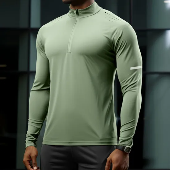 Quick Dry Breathable Sports Mesh Fabric Fitness Workout Active Wear Men′s T