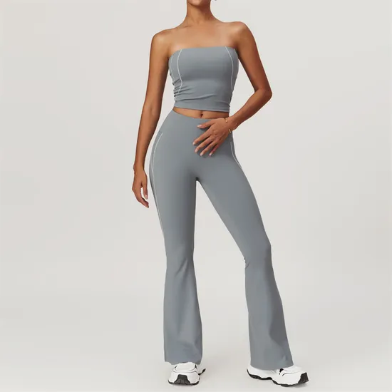 Gym Wear Women Apparel Sports Bra Flared Leggings Workout Sets High Quality Yoga Sets 