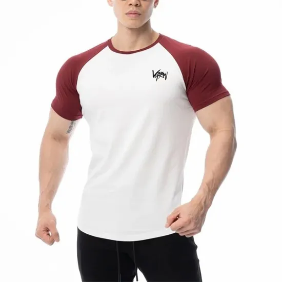 Men′s Tee Tops Wholesale Custom Breathable Sport Running Fitness Muscle Cheap Bodybuilding Gym T Shirt 