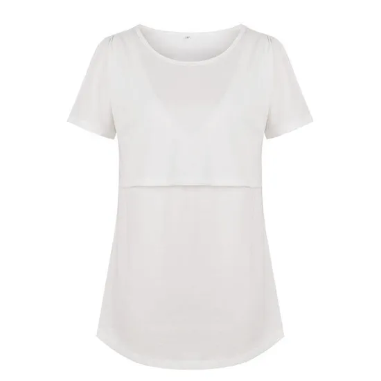 Women′s Maternity Tops Nursing Clothes Striped Breastfeeding T
