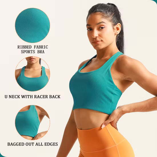 2023 New China Ribbed Seamless Track Suits Gym Wear Crop Top Bra High Waist Leggings Yoga 2 Pieces Set for Women