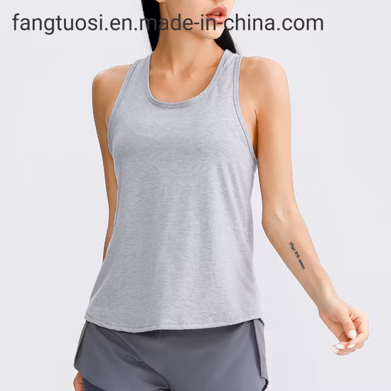 Custom Logo Moisture Wicking Open Back Yoga Singlet Fitness Sports Gym T