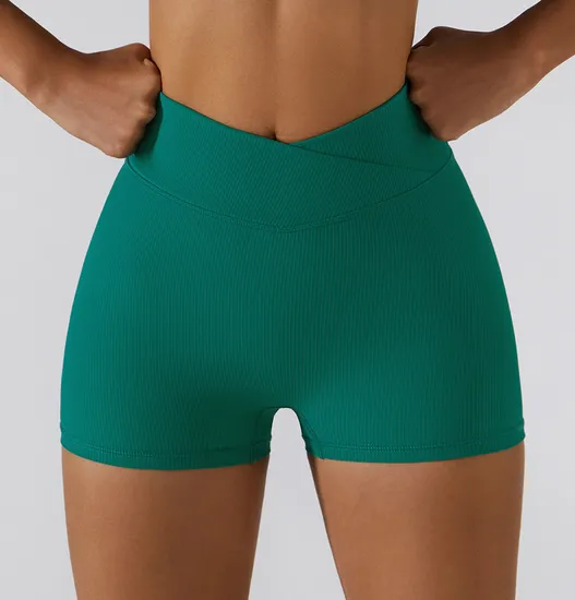 Combosports High Waistband Sexy Gym Wear Compression Womens Yoga Shorts 