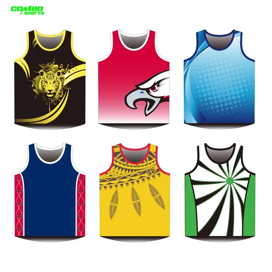 Any Print Sublimation Jersey Knitted Basketball Sports Gym Sleeveless Singlet Man Tank Tops Vest Polyester Sublimated Customized Adult Running Singlet 
