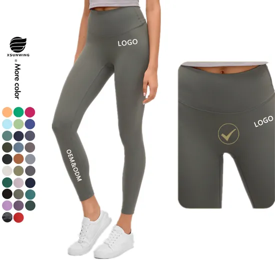 Xsunwing New Recycled High Waisted Tights Gym Clothes Fitness Seamless Scrunch No T