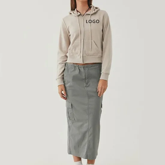 2025 New Arrivals High Quality Hoodies Women′s Cropped Custom Zipper Pullover Woman′s Hoodie Sweatshirts 