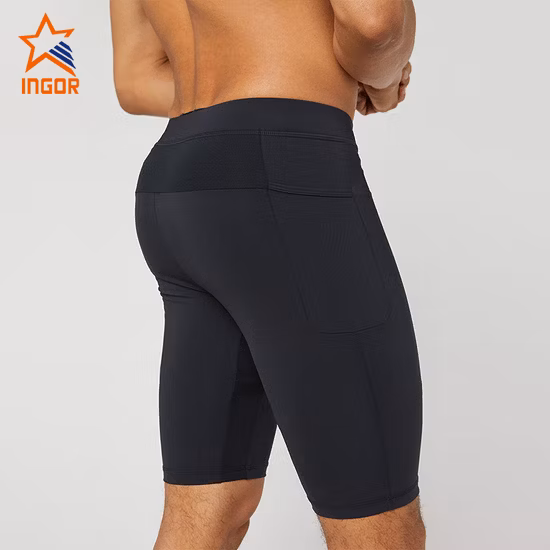 Ingor Sportswear Gym Wear Manufacturers Custom Activewear Running Workout Clothing Men′s Shorts