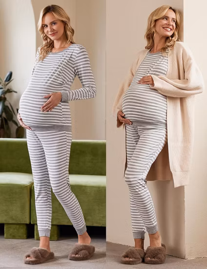 Maternity Nursing Pajamas Sleepwear Set Maternity Pajama Home Wear