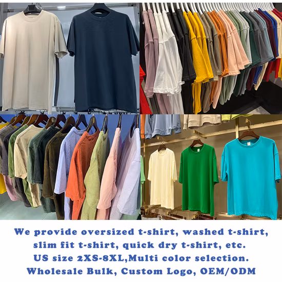Wholesale Custom Men′ S T Shirt Clothing Embroidered Printing Logo T Shirts Pima 100% Cotton T